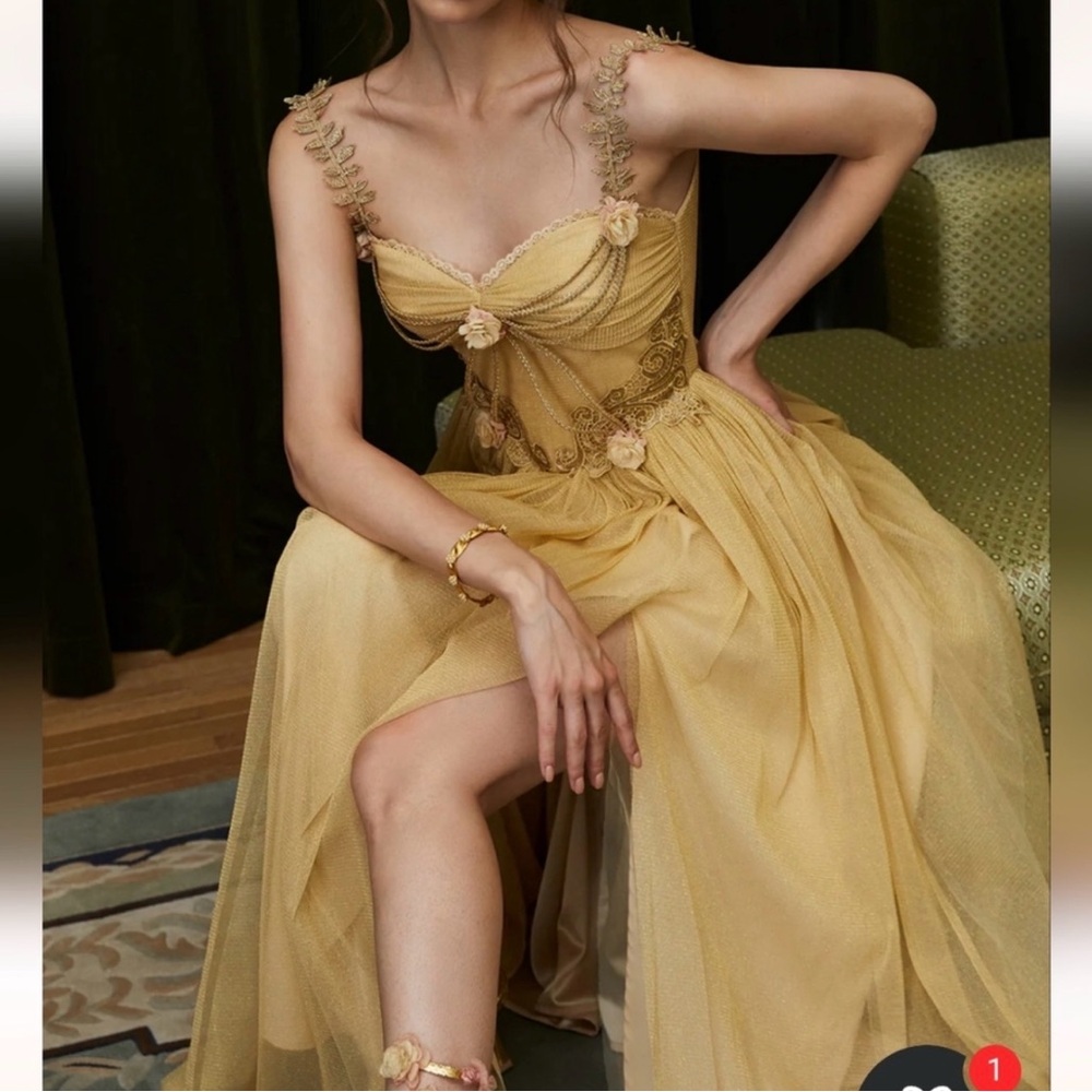 Elegant Gold Prom Dress